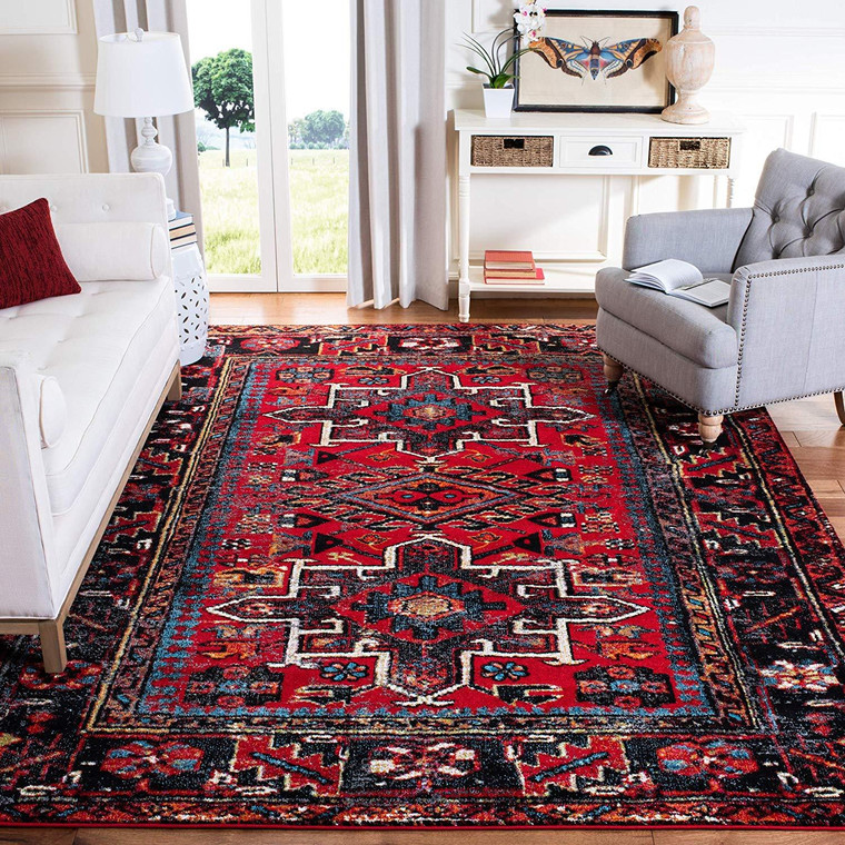 Heriz Vintage Southwest Red Multi Soft Area Rug - Multiple Sizes