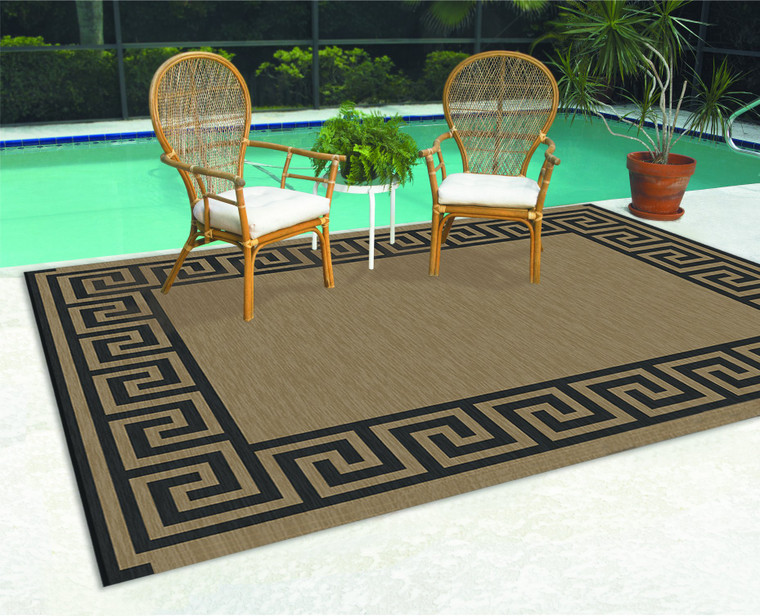 Reversible Indoor/Outdoor Rug/Mat With Carry Strap - 9 x 12 Size