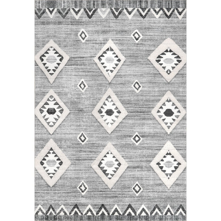 Arie Tribal Diamond Machine Washable Area Rug