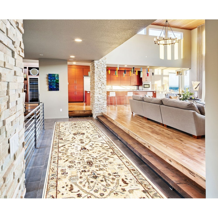 Ivory Floral Casual Soft Rug