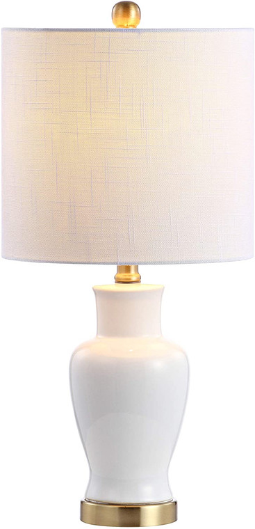 Chi 21" Ceramic/Iron Modern Classic LED Lamp  White