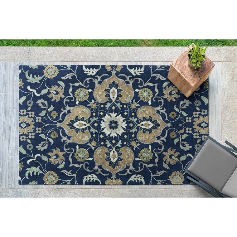 Hand-Tufted Polyester Foist Navy Soft Area Rug