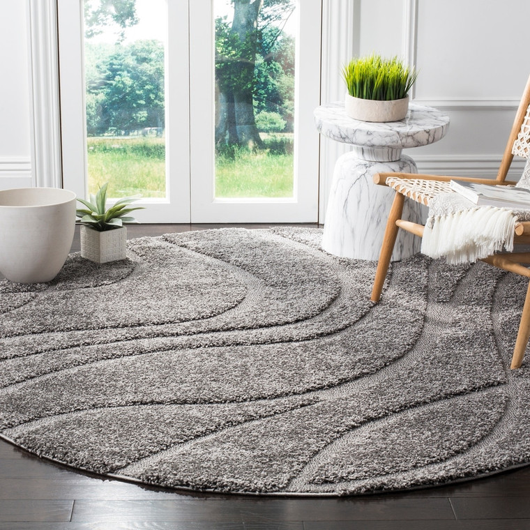 Florida Shag Sigtraud Abstract Waves  Thick Soft Area Rug