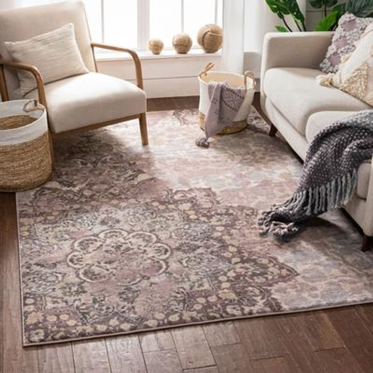 Lavender Vintage Modern Soft Area Rug