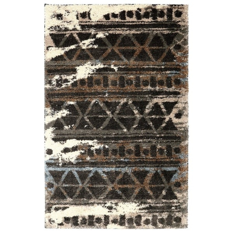 Home Urban Grid Woven Soft Shag Cream Grey Area Rug