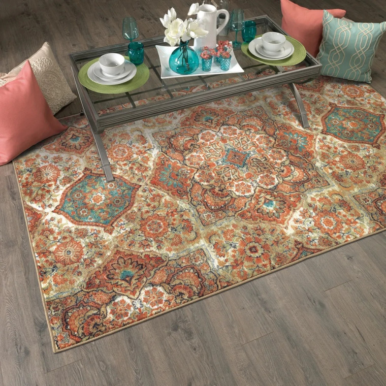 Home Cashmire Soft Area Rug  Purple/Teal