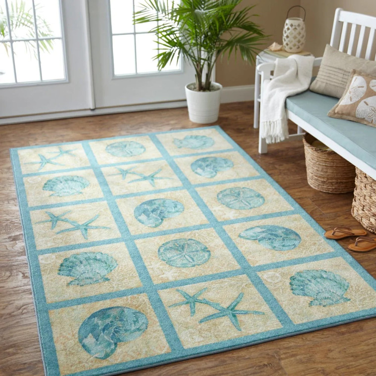 Home Laguna Shells Nautical Soft Area Rug