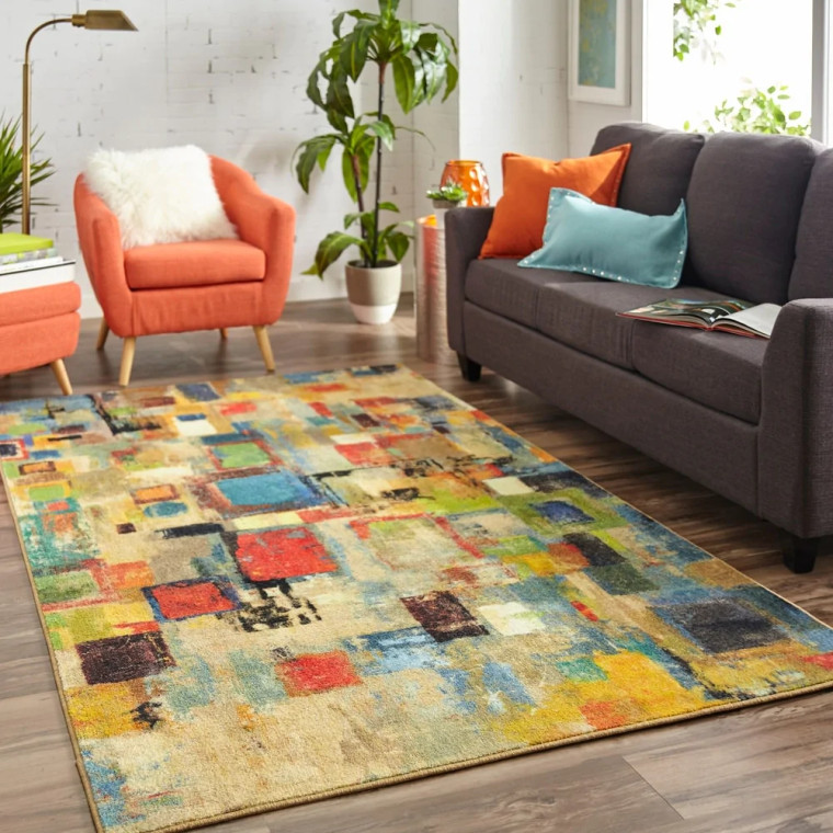 Home Saratoga  Soft Area Rug Blue/Yellow