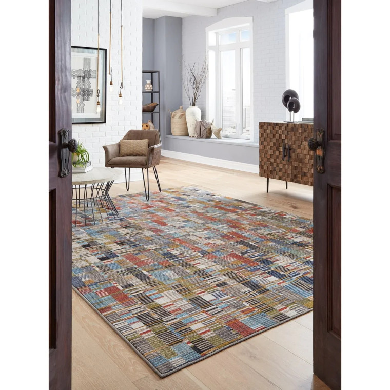 Home Met Iola Woven Soft Area Rug Red/Blue