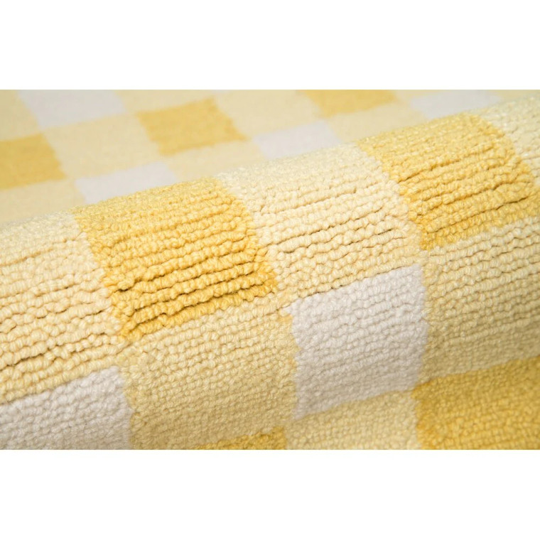 Geo India Hand Made Wool Yellow Geometric Area Rug