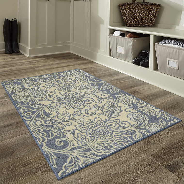 Maples Rugs Adeline Runner Rug Non Slip Blue