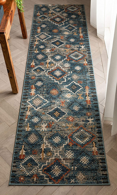 Laci Blue Moroccan Tribal Area Rug