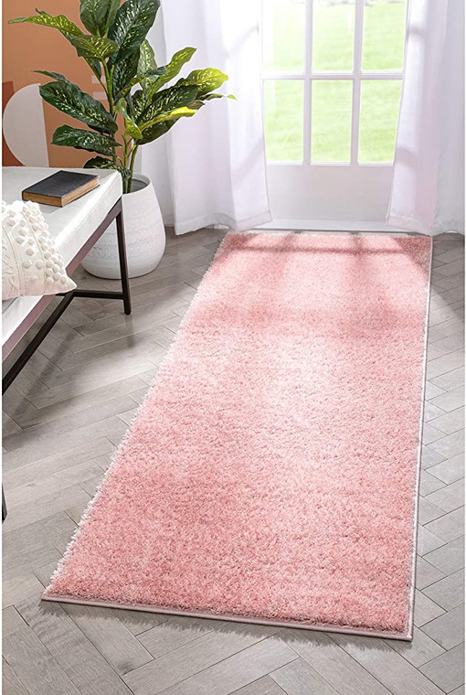 Ciel Blush Pink Ultra-Soft Multi-Textured Shimmer Pile Area Rug