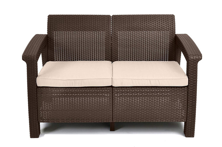 All Weather Indoor Outdoor Patio Love Seat Couch With Cushions