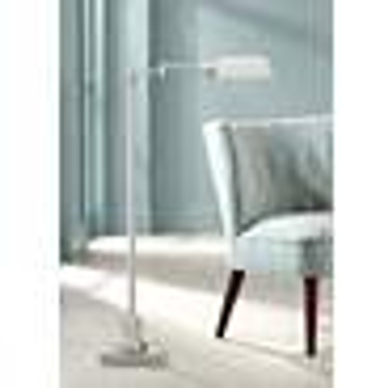 Jenson Brushed Nickel Adjustable Swing Arm Pharmacy Floor Lamp