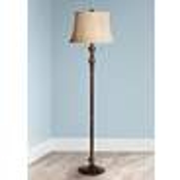 Brooke Twin Pull Chain Traditional Bronze Floor Lamp
