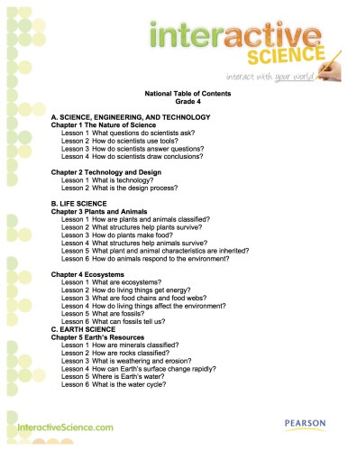 4th Grade Pearson Interactive Science