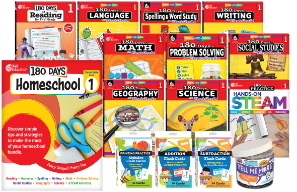 1st Grade 180 Days Homeschool Bundle: Every Subject, Every Day