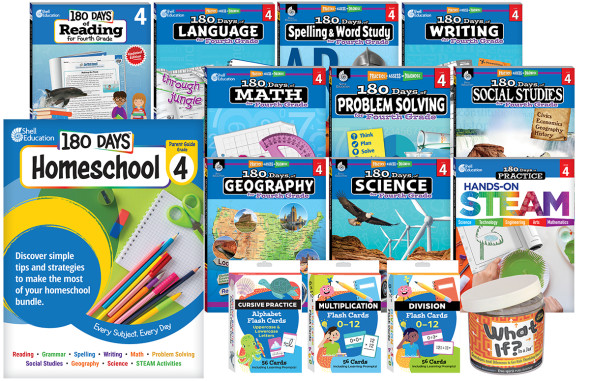 4th Grade 180 Days Homeschool Bundle: Every Subject, Every Day
