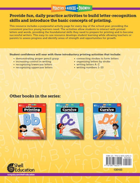180 Days of Printing: Beginning for Grades PreK-K (Bulk)