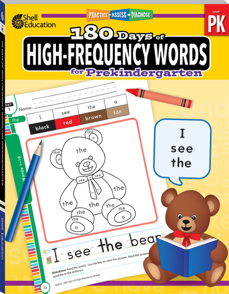 180 Days of High-Frequency Words for PreKindergarten Workbook