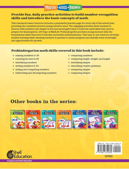 180 Days of Math for PreKindergarten Workbook