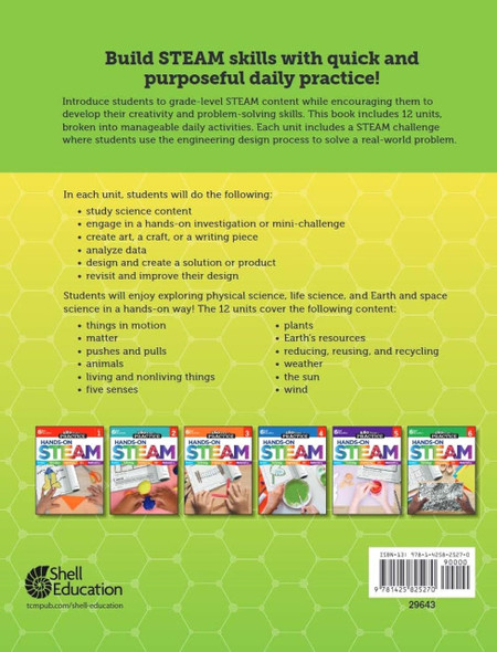 180 Days of Hands-On STEAM for Grade K Workbook