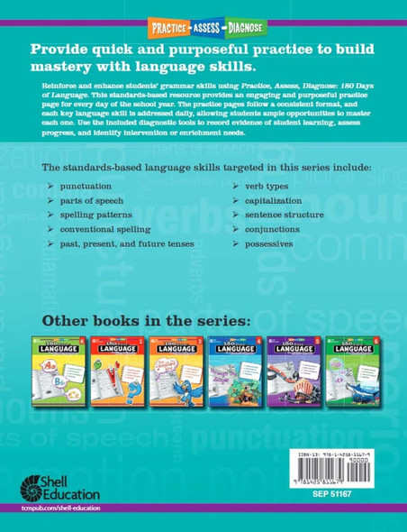 180 Days of Language for Second Grade Workbook