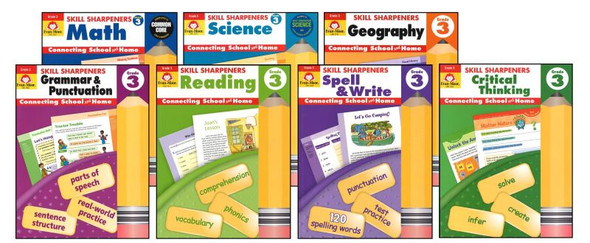Grade 3 Skill Sharpeners 7-Subject Workbook Bundle