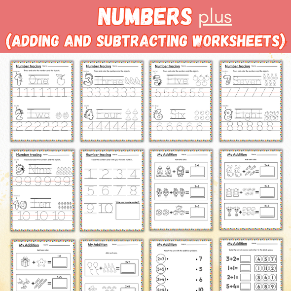 Numbers + Adding & Subtracting Activity Bundle