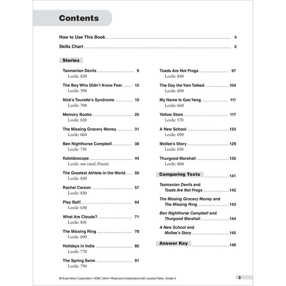 Grade 4 Read and Understand with Leveled Texts Teacher Resource Book