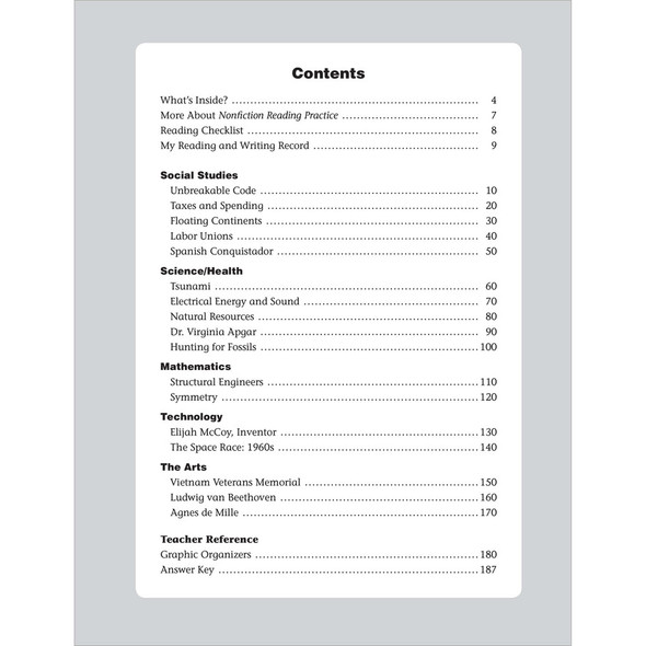 Grade 4 Nonfiction Reading Practice Teacher Resource Book