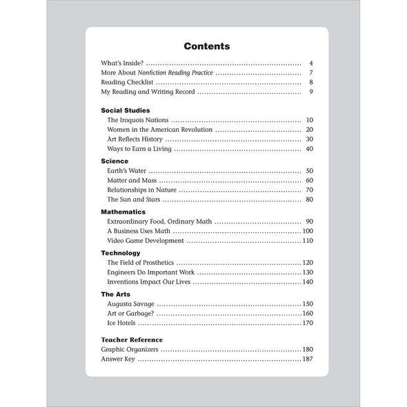 Grade 5 Nonfiction Reading Practice Teacher Resource Book