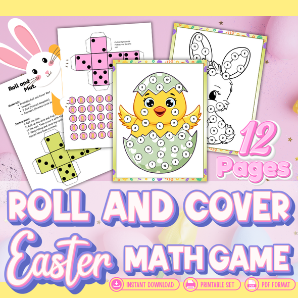 Easter Roll and Cover Math Game