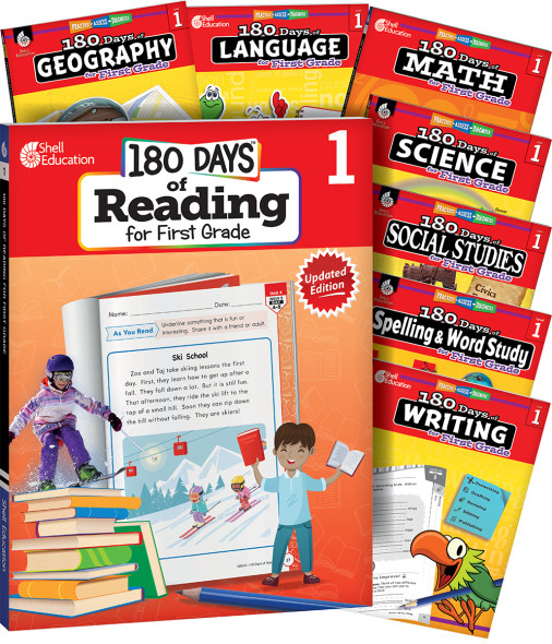 1st Grade 180 Days of Practice 8-Subject Bundle