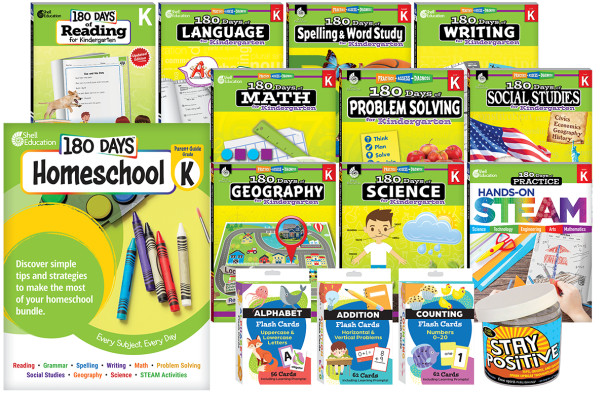 Kindergarten 180 Days Homeschool Bundle: Every Subject, Every Day