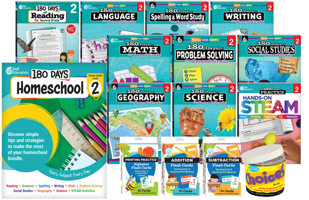 2nd Grade 180 Days Homeschool Bundle: Every Subject, Every Day