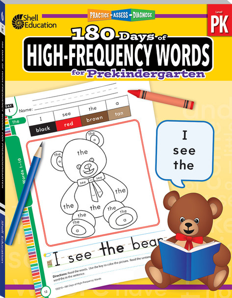 180 Days of High-Frequency Words for PreKindergarten Workbook