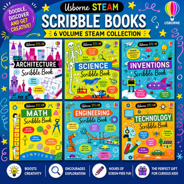Usborne STEAM Scribble 6-Volume Series for Ages 7+