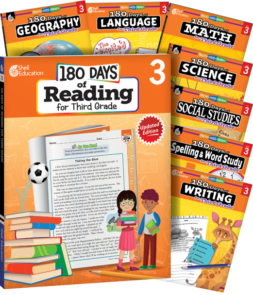 3rd Grade 180 Days of Practice 8-Subject Bundle