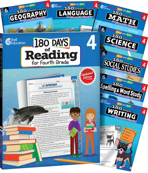 4th Grade 180 Days of Practice 8-Subject Bundle