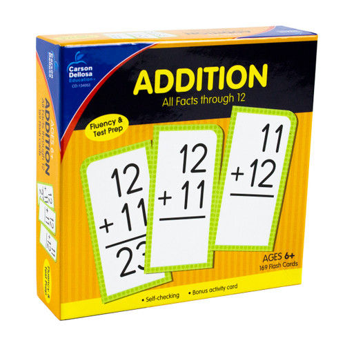 Addition All Facts through 12 Flash Cards Grade 1-3