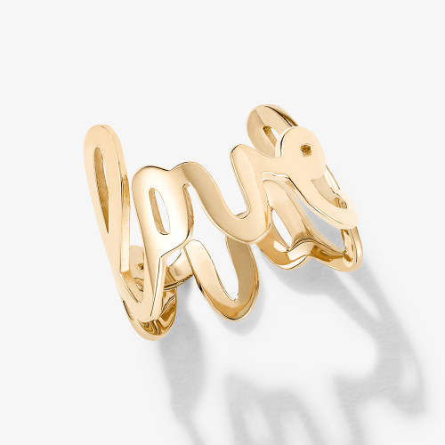 ALL GOLD CURSIVE LOVE RING