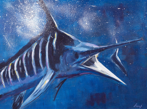 Blue Marlin Splash  -  Art Print Blue Marlin Splash  -  Art Print