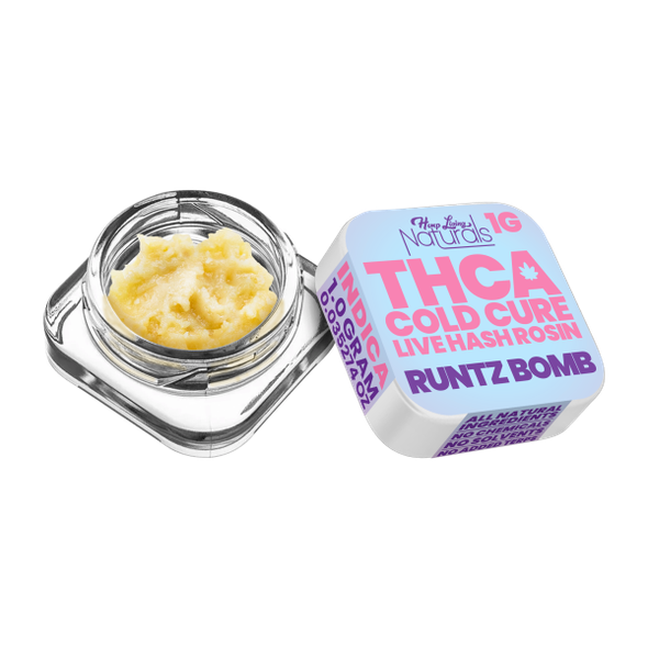 Hemp Living Naturals - THCA Cold Cure Live Hash Rosin - 1g Jar - Runtz Bomb