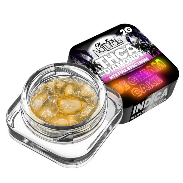 Hemp Living Naturals - THCA Diamonds + Full Spectrum HTE Sauce - 2g Jar - Ice Cream Cake