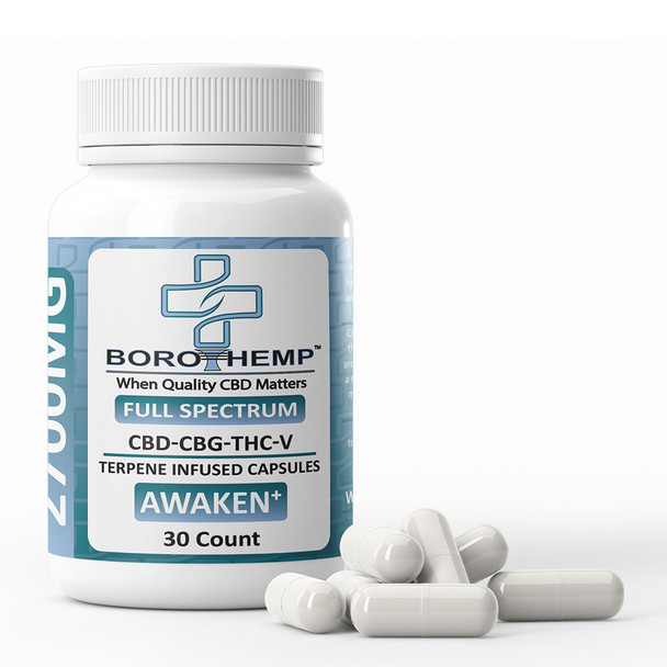 Full Spectrum CBD Capsules Infused with Terpenes
CBD-CBG-THC-V 
30 Count