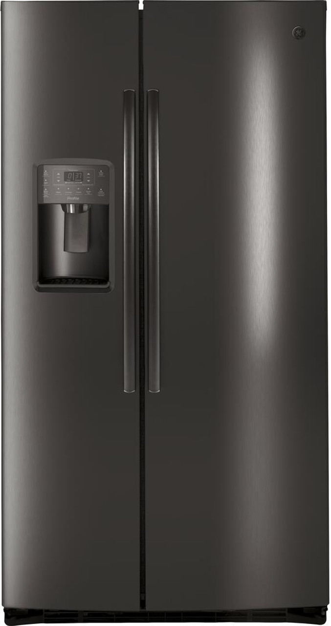 PSE25KBLTSGE Profile GE Profile™ Series ENERGY STAR® 25.3 Cu. Ft. Side-by-Side  Refrigerator FINGERPRINT RESISTANT BLACK STAINLESS - King's Great Buys Plus