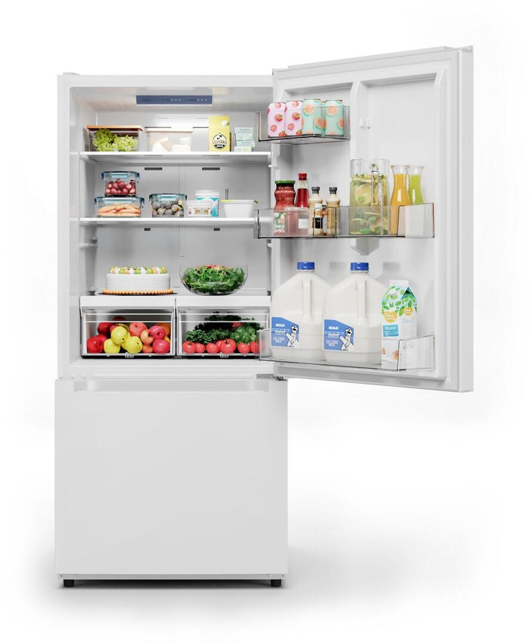 Midea® 30 in.18.7 Cu. Ft. White Bottom Freezer Refrigerator