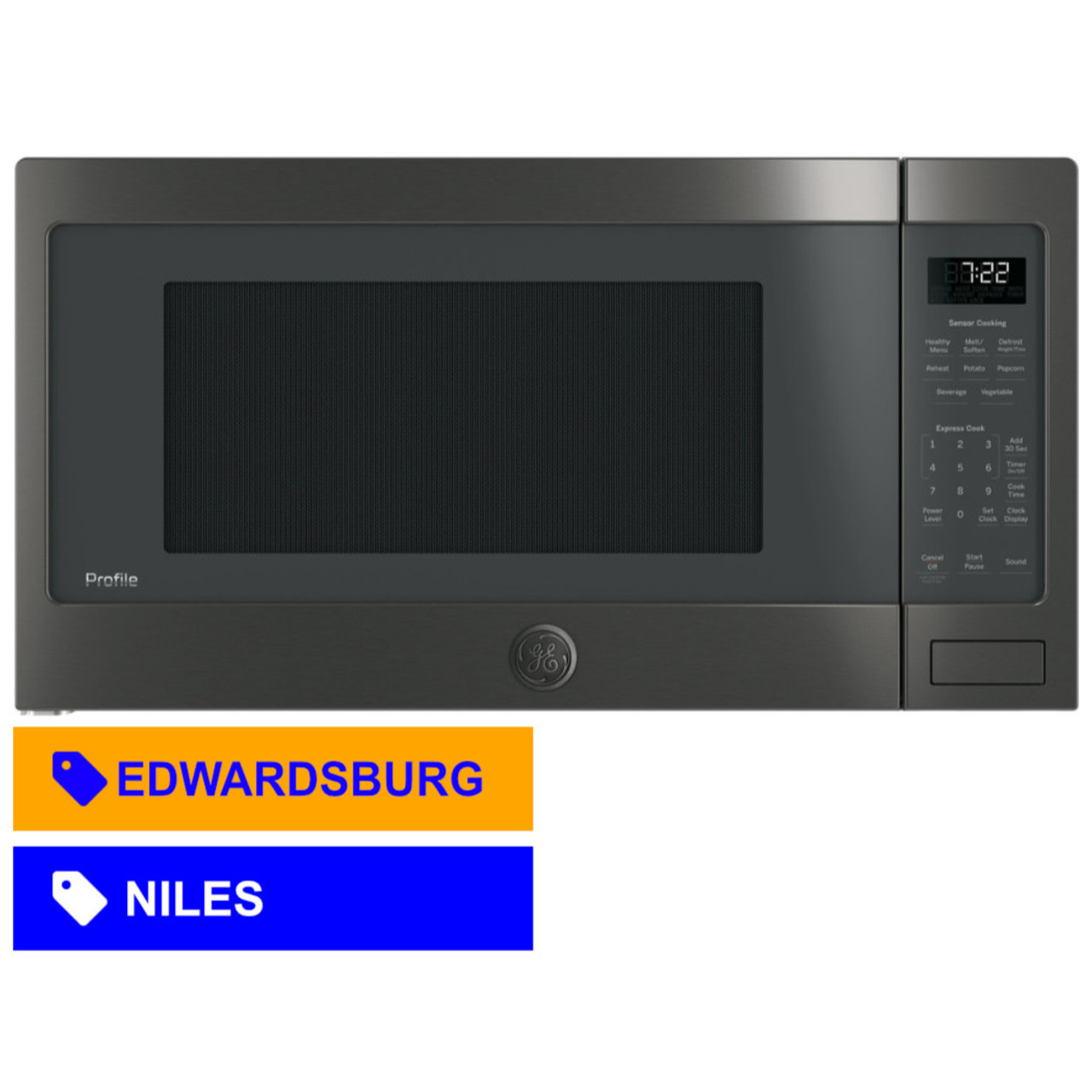 GE Profile 2.2 Cu. Ft. Built-In Sensor Microwave Oven in Dark Gray